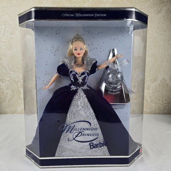 Millenium Princess Barbie Special Edition Doll Blue Velvet/Silver Sparkle Dress - Picture 1 of 13